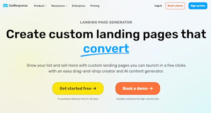 GetResponse Landing Page Builder