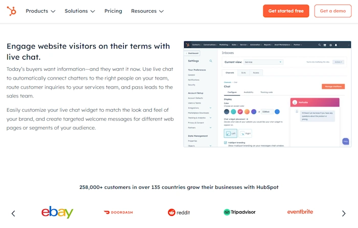 HubSpot Live Chat