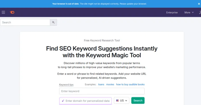 SEMrush Keyword Magic Tool