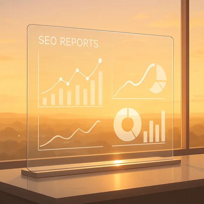 Monthly reporting dashboard showing SEO progress