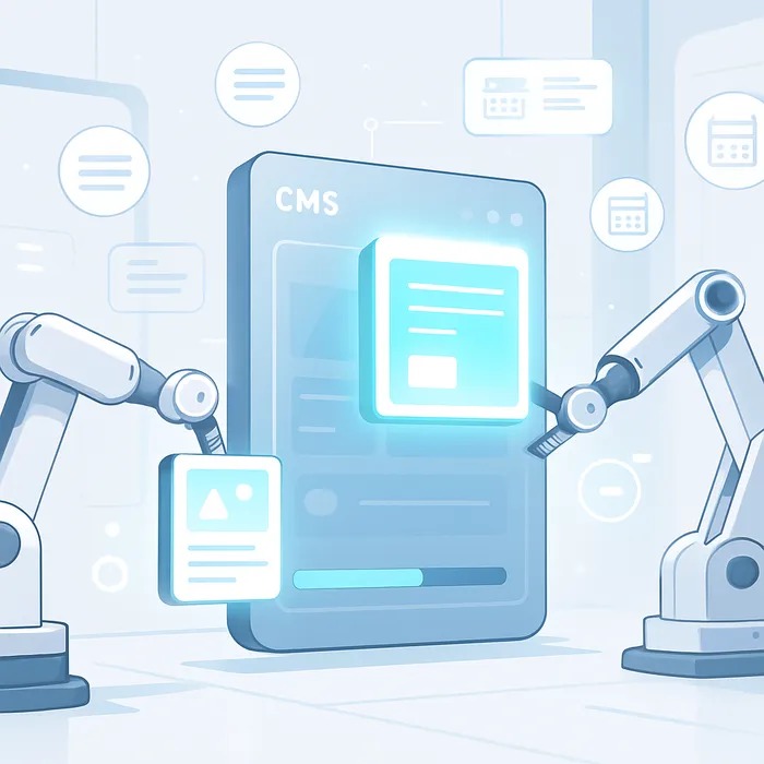 Content publishing and CMS upload process illustration