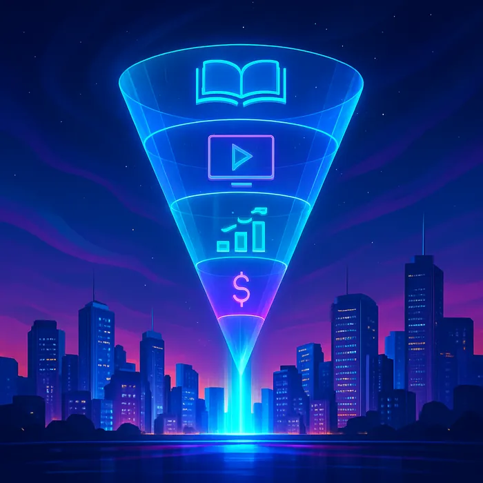 Full content funnel diagram with buyer journey