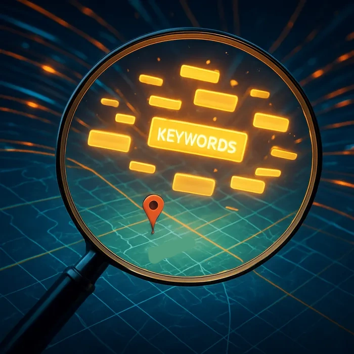 Laptop screen showing keyword research data