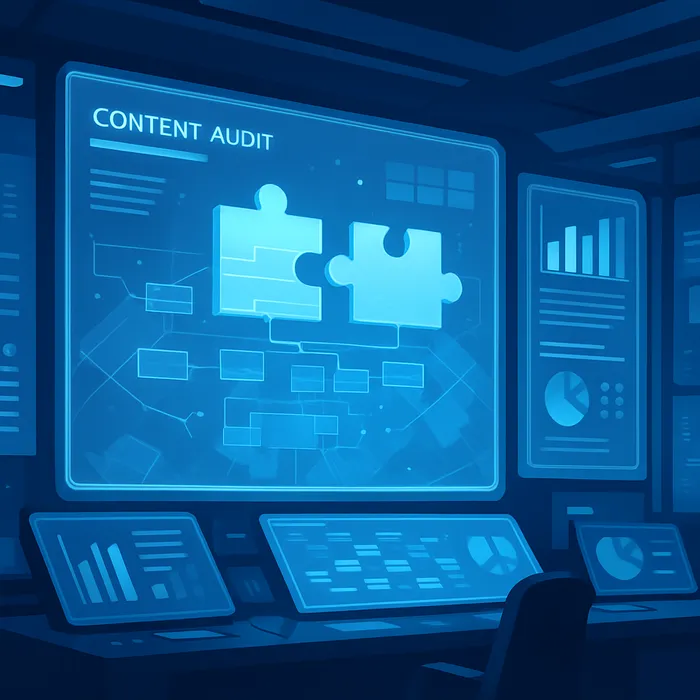 Team discussing content audit results