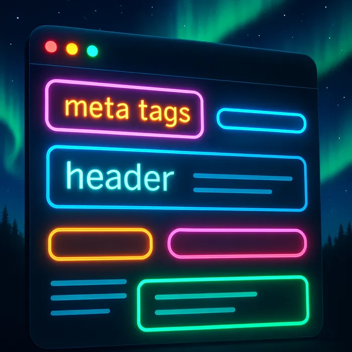 Close-up of hands adding meta tags