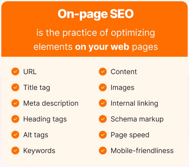 On-page SEO checklist applied to an aviation website screenshot