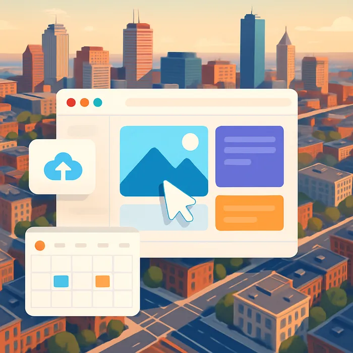 Content editor uploading SEO-optimized blog posts into CMS for Boston SEO firm