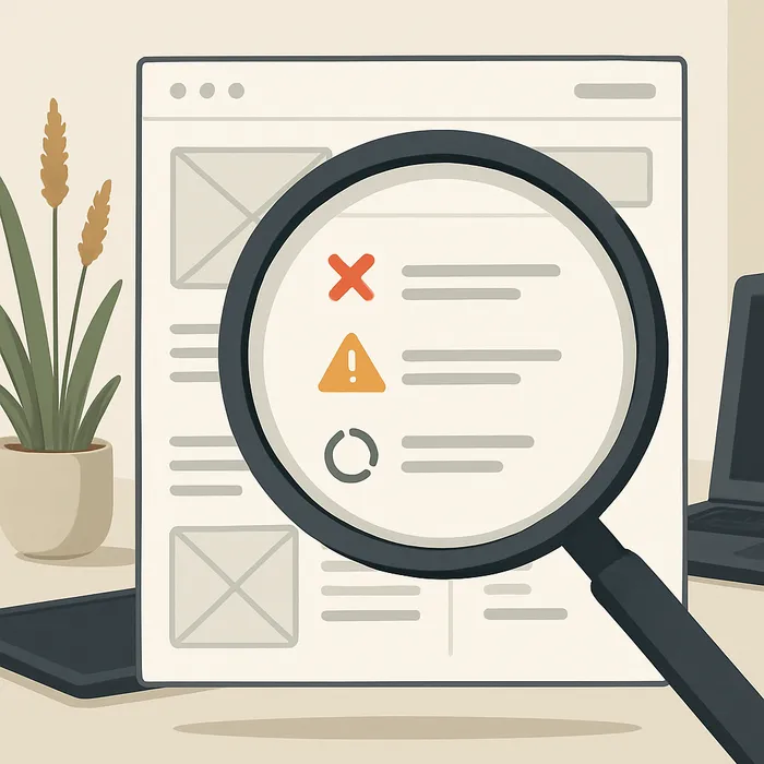 Graphic showing content audit process for SEO improvement
