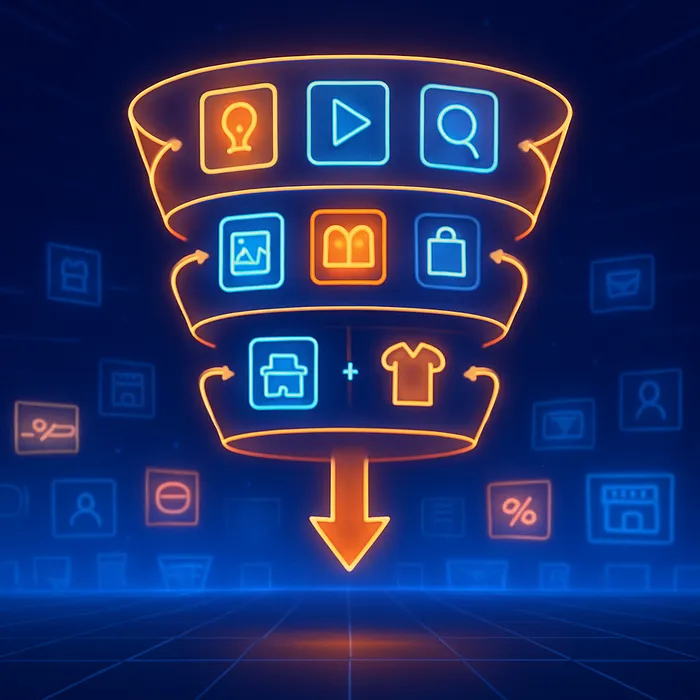Content funnel visualization attracting qualified leads