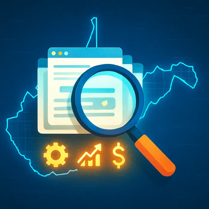 Content audit showing charts and metrics on screen for SEO agency