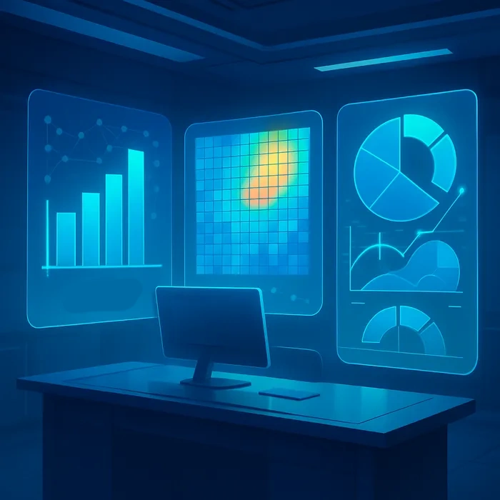 Marketing team analyzing competitor strategies on computer screens