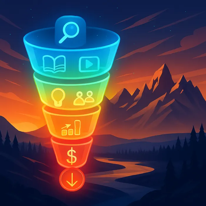 Conversion-optimized SEO content funnel diagram by Cheyenne SEO company