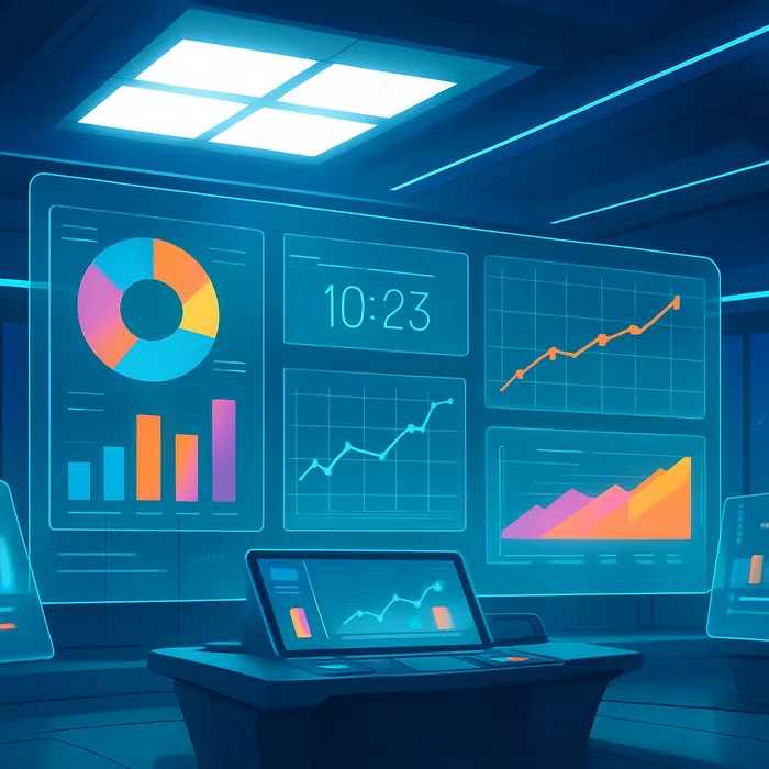 Monthly performance report dashboard showing SEO metrics