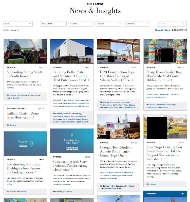 Construction blog written on laptop with original images