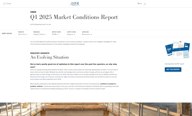 Construction SEO audit report with analytics data