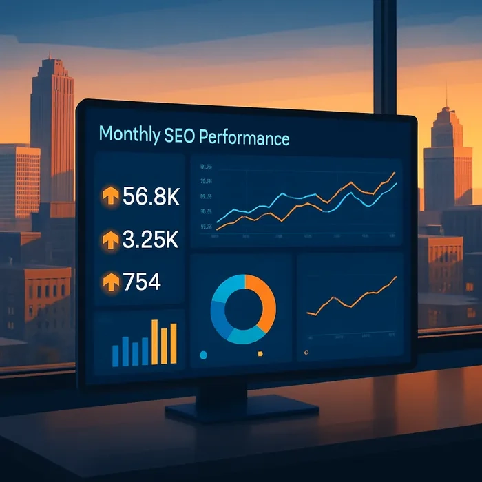 Analytics dashboard showing SEO results growth