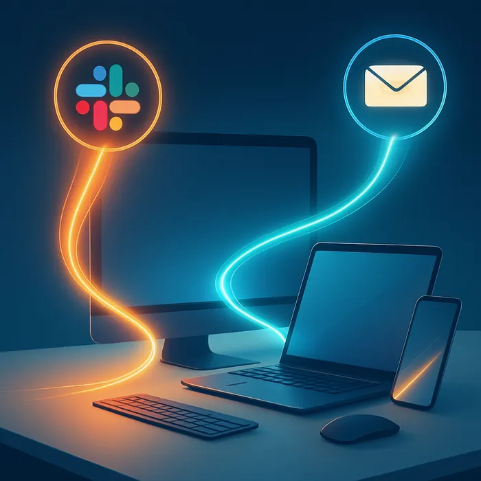 Slack communication between marketing team and SEO agency