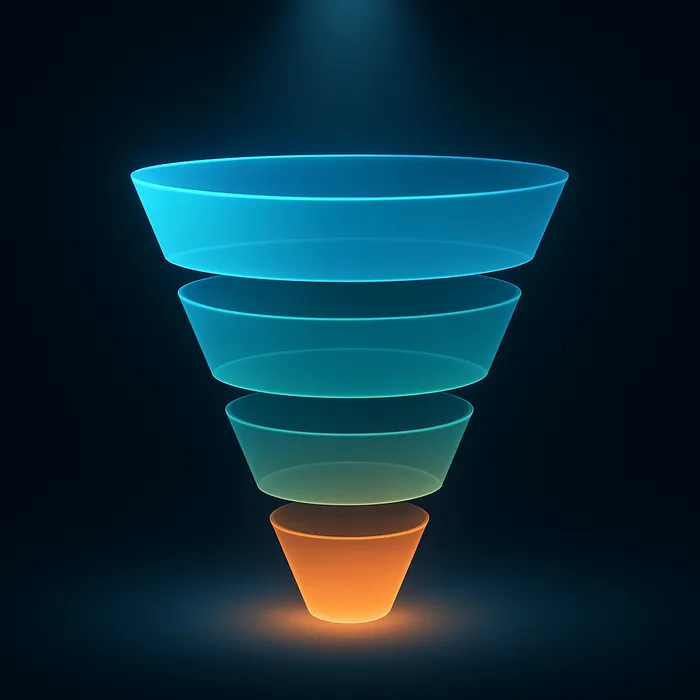 Conversion focused SEO content funnel illustration