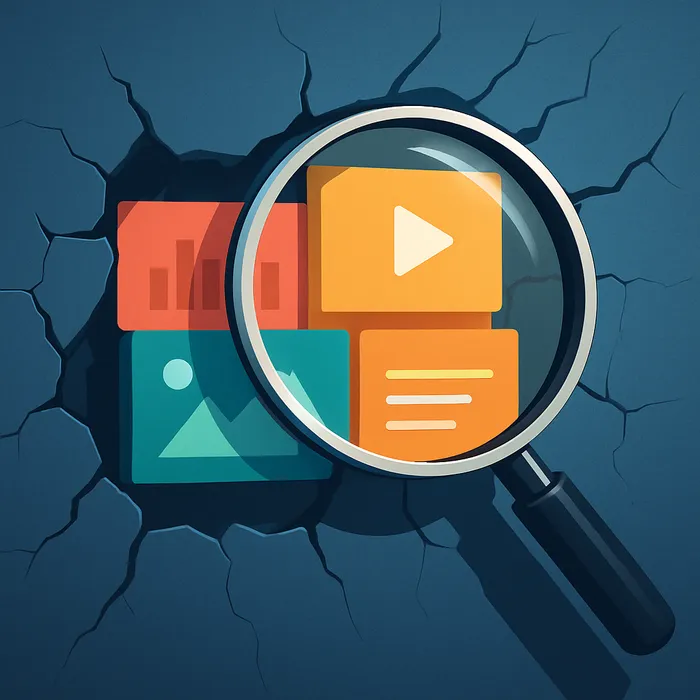 Detailed content audit showing strengths and weaknesses