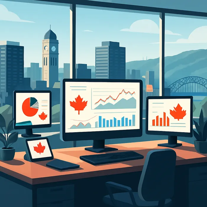 Hamilton SEO Company Canada banner showing growth chart and happy marketing team