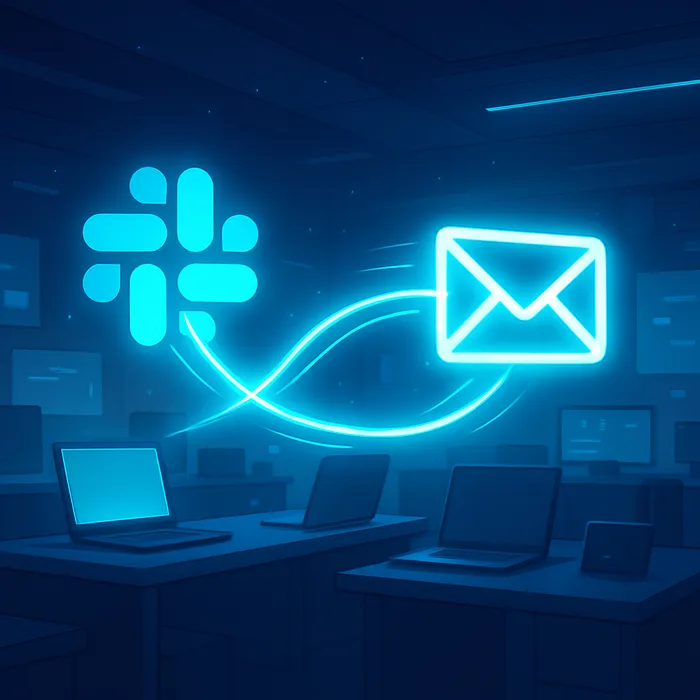 Slack chat on laptop showing quick SEO agency support messages
