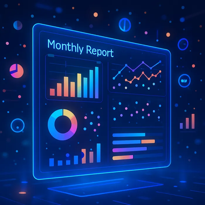 Monthly SEO performance reports shown on tablet
