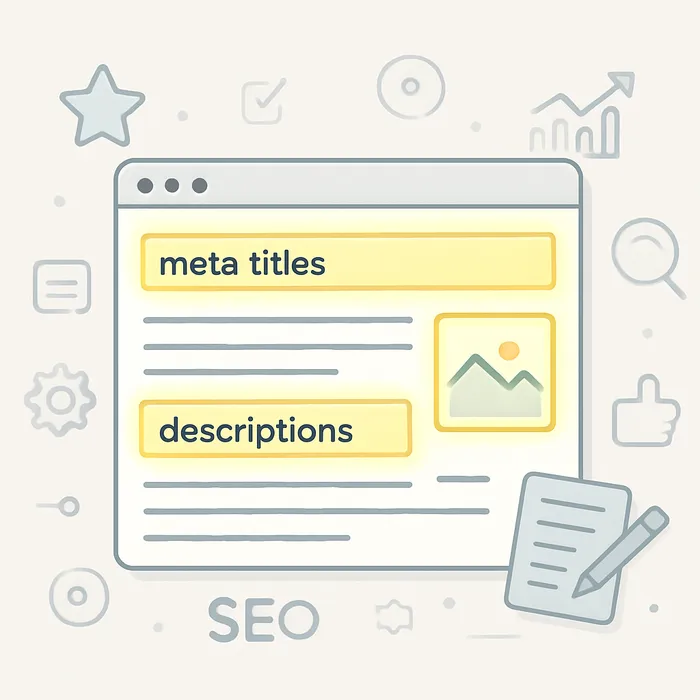 Meta title and description being edited on a CMS