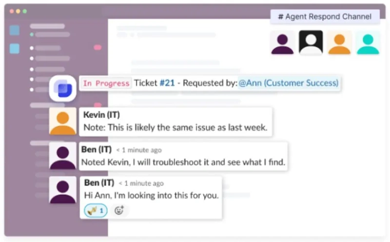 Slack support and publishing service for manufacturing content