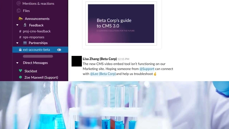 Slack support channel for MedTech marketing team