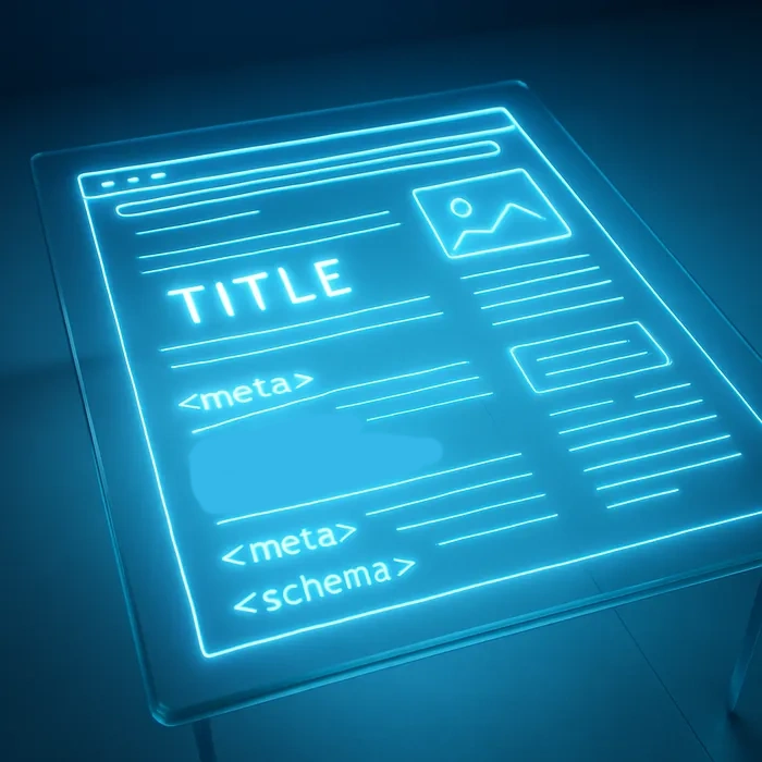 On-page SEO optimization on computer monitor