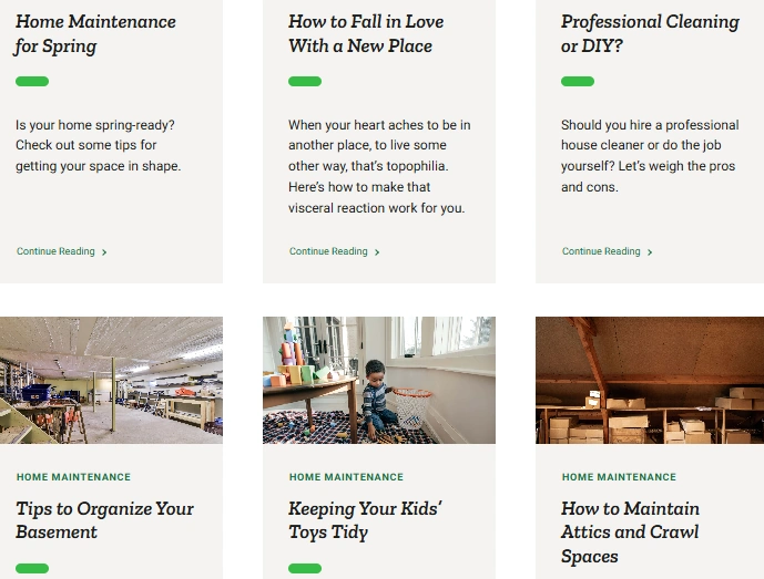 Publishing SEO content on moving company website