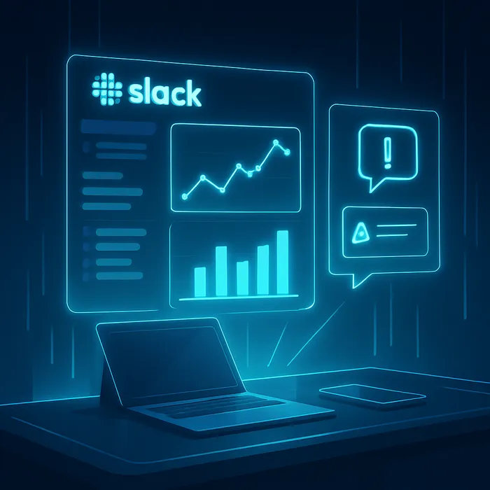 Marketing manager reviewing performance reports via Slack