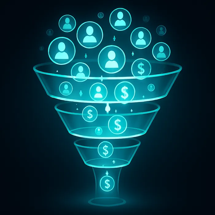 Graph showing SEO content funnel growth over time