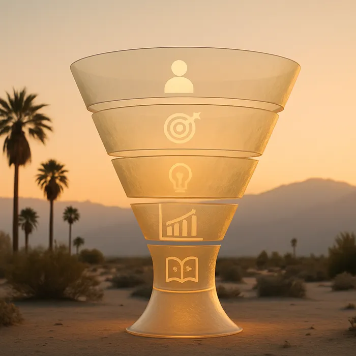 Conversion focused content funnel illustration