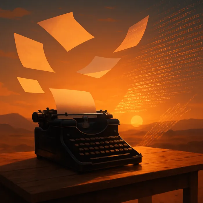 Content writer crafting SEO blog post on a laptop