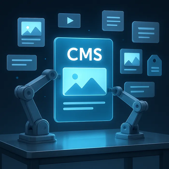 Team uploading SEO content to CMS platform