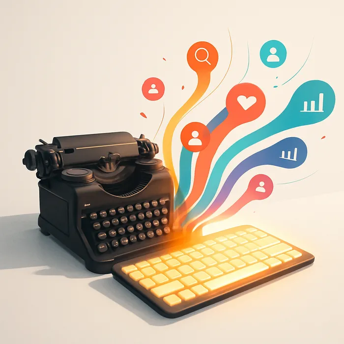 Writing team creating original blog post with custom images
