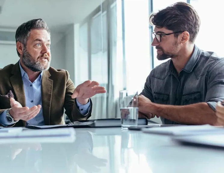 SaaS marketing team collaborating over content strategy