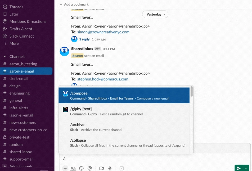 AtOnce marketing agency team communicating support via Slack