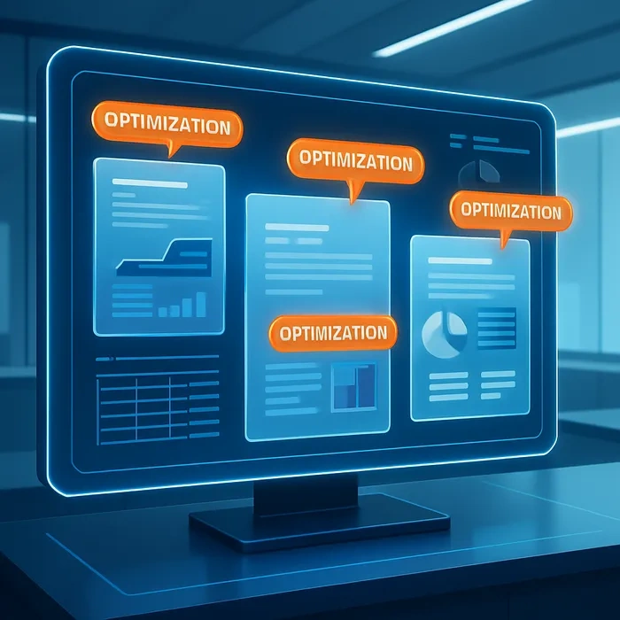 Detailed content audit report on a computer screen