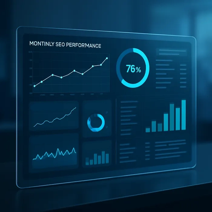 Performance dashboard showing SEO results