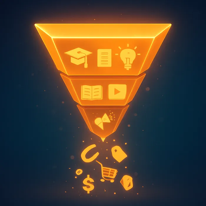 Content funnel stages diagram