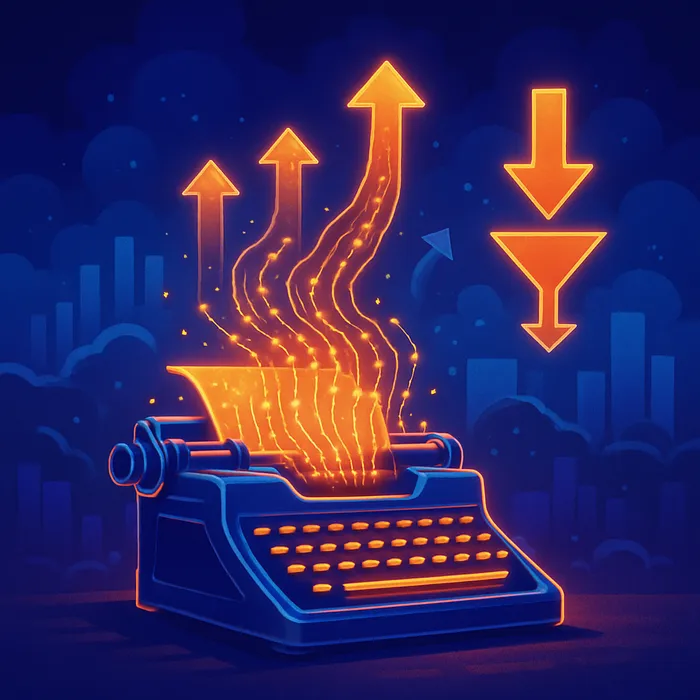Experienced copywriter writing blog post