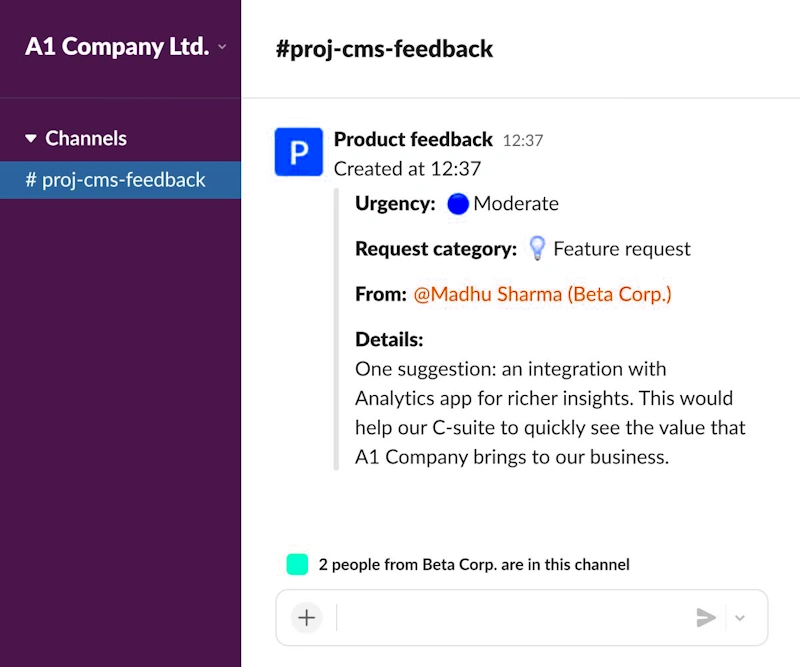 Slack and email support for marketing teams