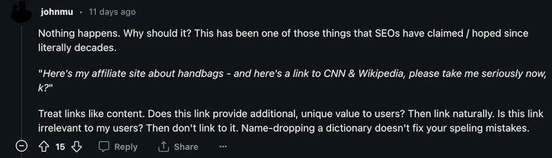 Links from Unrelated Sites