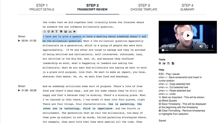 Transcripts for Audio and Video